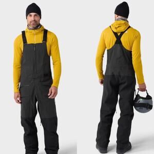 Stio Mens Figment Bib Skiing Snowboarding In Abyss Black Size Large New